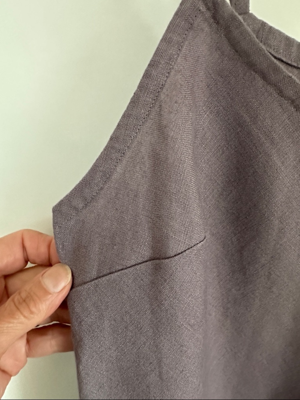 Garnet Hill Linen Lavender-Mauve Slip Midi Dress, purple linen summer dress - Picture 5 of 14